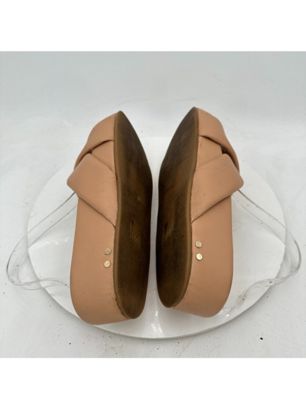 Beek Rhea Women Size 9 Cream Brown Beach Slides Slip On Platform Sandal - Picture 6 of 11